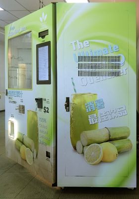 De Automaat Bill Coin Operated Fresh Sugar Cane Machine van fruitcombo