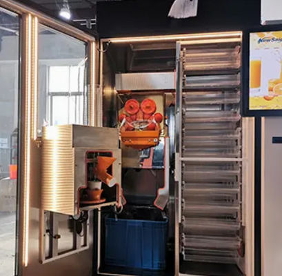 Commercieel Fruit Juice Vending Machine 1000W Verse Gedrukte Oranje Juicer