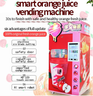 Oranje Apple Juice Cold Drink Vending Machine 500W voor de Wandelgalerijen van Winkelsupermarkten