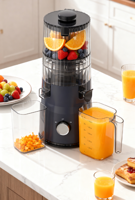 Fresh Smart HJ103A Compact Slow Masticating Juicer ️ Je eerste stap naar een gezonder, kleurrijker leven met 4 kleurenopties, 135mm breed schot, 200W koude pers en zelfreiniging