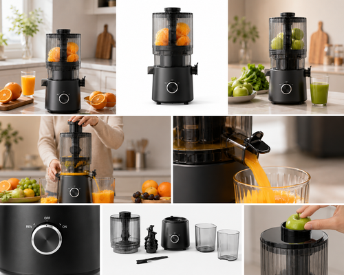 Fresh Smart HJ303 Extra-Brede Slow Juicer – Voor de Liefde van Vers Sap met 155 mm Uitloop, 2400 ml Trechter, 200 W Cold Press & Zelfreinigend