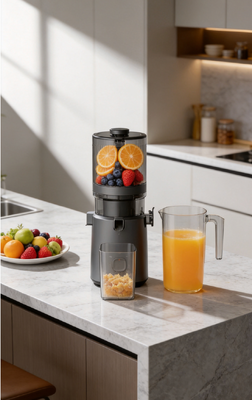 Fresh Smart HJ303 Extra-Brede Slow Juicer – Voor de Liefde van Vers Sap met 155 mm Uitloop, 2400 ml Trechter, 200 W Cold Press & Zelfreinigend