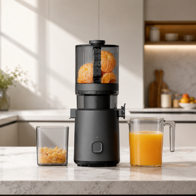 Fresh Smart HJ303 Extra-Brede Slow Juicer – De Ultieme Volledige Fruit Ervaring met 155mm Invoer, 2400ml Trechter, 200W Cold Press & Zelfreinigend
