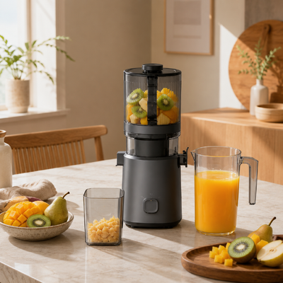 Fresh Smart HJ303 Extra-Brede Slow Masticating Juicer – De Juicer Die de Dorst van Uw Gezin Bijhoudt met 155 mm Trechter, 2400 ml Hopper, 200 W Koude Pers & Zelfreinigend
