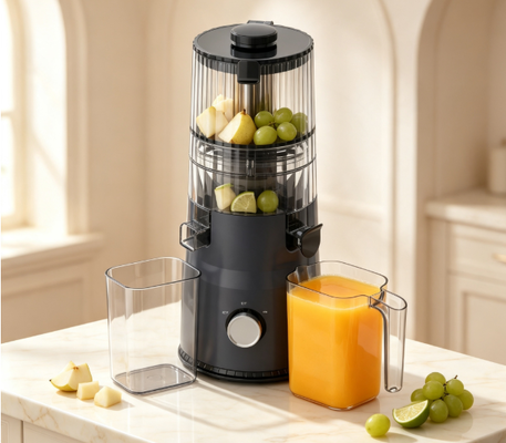 Fresh Smart HJ103A Compact Slow Masticating Juicer Grote smaak, kleine voetafdruk, levendige kleur met 4 kleurenopties, 135mm brede schacht, 200W koude pers en zelfreiniging