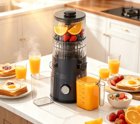Fresh Smart HJ103A Compact Slow Masticating Juicer – Levendige Kleur, Levendige Gezondheid met 4 Kleuropties, 135 mm Brede Invoer, 200W Koude Pers & Zelfreinigend