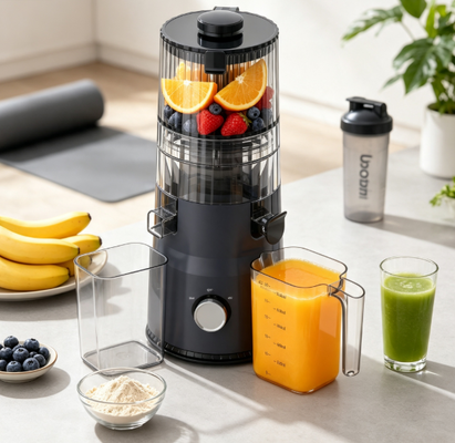 Fresh Smart HJ103A Compact Slow Masticating Juicer Express Your Style met 4 kleurenopties, 135mm breed schot, 200W cold press & zelfreiniging