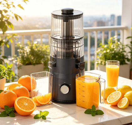 Fresh Smart HJ103A Compact Slow Masticating Juicer – Het Perfecte Cadeau voor Gezondheidsliefhebbers met 135mm Brede Vulopening, 200W Cold Press & Zelfreinigend