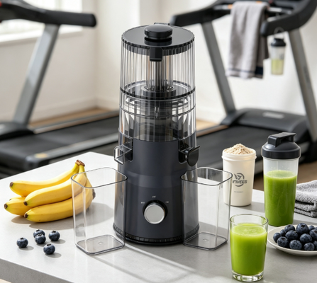 Fresh Smart HJ103 Compact Slow Masticating Juicer De Minimalisten's keuze voor een schone, eenvoudige voeding met 135mm breed watergat, 200W koude pers en zelfreiniging
