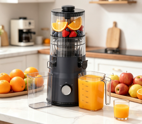 Fresh Smart HJ103 Compact Slow Masticating Juicer De perfecte reisgenoot voor een gezond leven onderweg met 135mm breed waterval, 200W koude pers en zelfreiniging