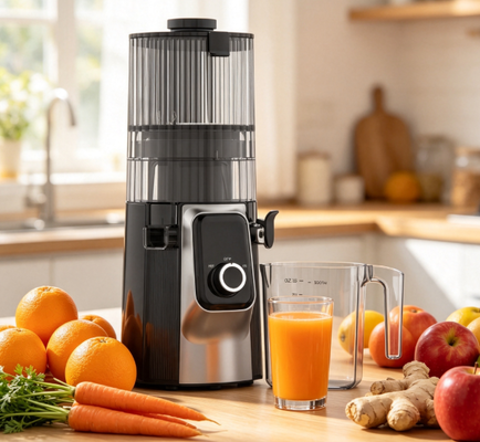 Fresh Smart HJ102C Slow Masticating Juicer – De Juicer die u de Vrijheid geeft om te Creëren met 3 Instelbare Snelheden, 135 mm Brede Uitloop, 200W Cold Press & Zelfreinigend