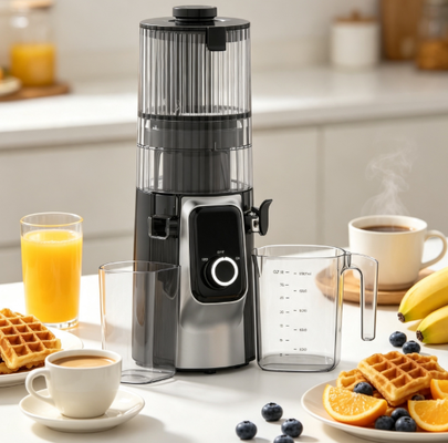 Fresh Smart HJ102C Slow Masticating Juicer De sapmaker die frisheid een gewoonte maakt met 3 verstelbare snelheden, 135mm breed schot, 200W koude pers en zelfreiniging