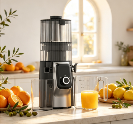 Fresh Smart HJ102C Slow Masticating Juicer   The Juicer That Puts the Freshness Back in Your Day met 3 verstelbare snelheden, 135mm Wide Chute, 200W Cold Press & Self Cleaning