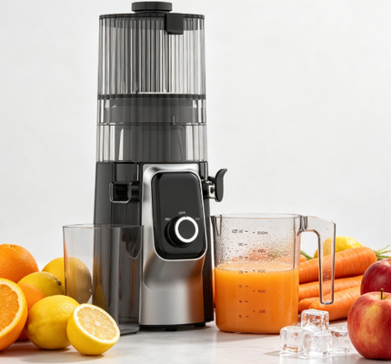 Fresh Smart HJ102C Slow Masticating Juicer   The Juicer That Lets You Create Your Own Juice Blends with 3 Adjustable Speeds, 135mm Wide Chute, 200W Cold Press & Self-Cleaning De juicer waarmee je je eigen sap mengsels kunt maken met 3 verstelbare snelheden, 135mm breed schot, 200W cold press & self-cleaning