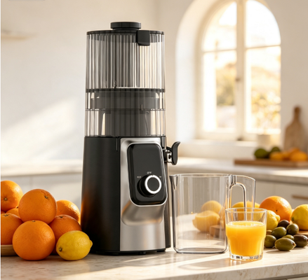 Fresh Smart HJ102C Slow Masticating Juicer – De Juicer Die Echt Eten Makkelijk Maakt met 3 Instelbare Snelheden, 135 mm Brede Uitloop, 200W Cold Press & Zelfreinigend