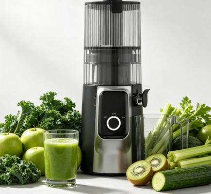 Fresh Smart HJ102C Slow Masticating Juicer   The Juicer That Helps You Rediscover Real Flavor met 3 verstelbare snelheden, 135mm Wide Chute, 200W Cold Press & Self Cleaning