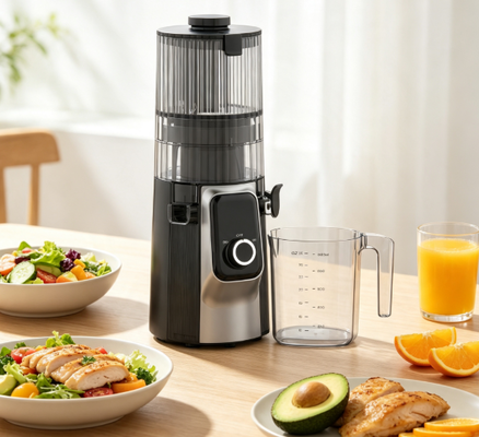 Fresh Smart HJ102C Langzame Masticating Juicer – De Juicer Die Elk Glas een Meesterwerk Maakt met 3 Verstelbare Snelheden, 135 mm Brede Invoer, 200W Cold Press & Zelfreinigend