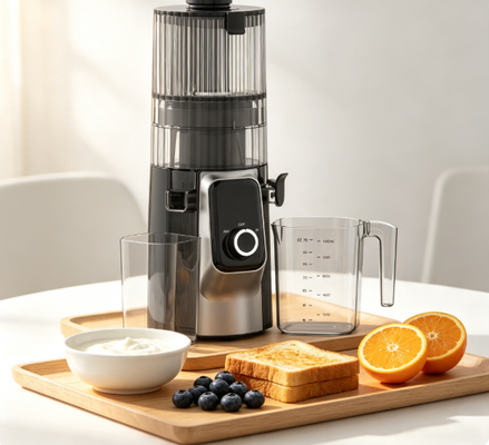 Fresh Smart HJ102C Slow Masticating Juicer   The Juicer That Gives You the Juice You Deserve met 3 verstelbare snelheden, 135mm breed schot, 200W koude pers en zelfreiniging