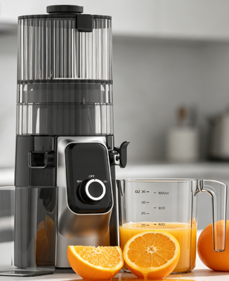 Fresh Smart HJ102C Slow Masticating Juicer De juicer die je helpt om gezonde gewoonten op te bouwen met 3 verstelbare snelheden, 135mm breed schot, 200W koude pers en zelfreiniging