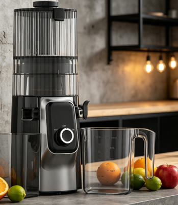 Fresh Smart HJ102C Slow Masticating Juicer – De Juicer Die Elk Ingrediënt Liefheeft met 3 Instelbare Snelheden, 135mm Brede Vulopening, 200W Cold Press & Zelfreinigend