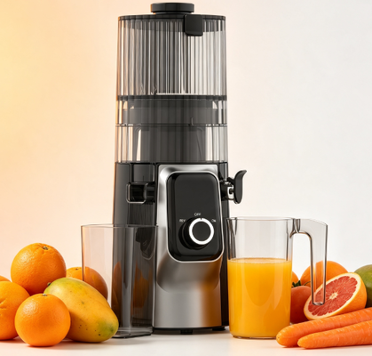 Fresh Smart HJ102C Slow Masticating Juicer De sapmaker die elk glas perfect maakt met 3 instelbare snelheden, 135mm breed schot, 200W koude pers en zelfreiniging