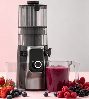 Fresh Smart HJ102C Slow Masticating Juicer Multi-Speed Edition met 3 instelbare snelheidsinstellingen, 135mm breed schot, 200W koude pers en zelfreiniging voor aangepaste sap