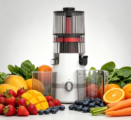 Fresh Smart HJ102B Slow Masticating Juicer Fresh Juice, Fresh Start, Fresh Family met 135mm chute, 200W cold press, zelfreinigend & veiligheids slot