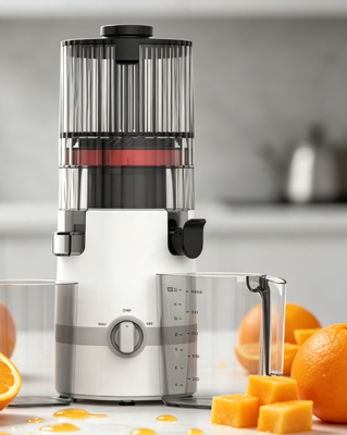 Fresh Smart HJ102B Slow Masticating Juicer Echt voedsel, echt snel, echt veilig voor uw gezin met 135mm chute, 200W koude pers, zelfreinigend & slot