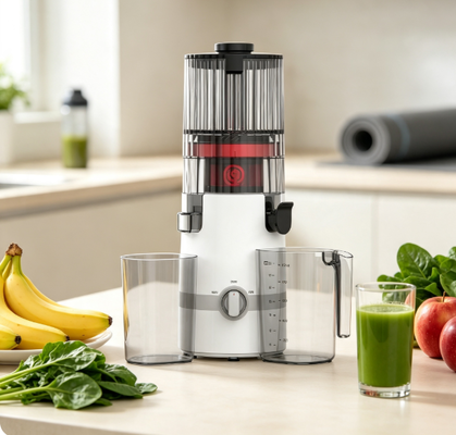 Fresh Smart HJ102B Slow Masticating Juicer De nieuwe start die uw gezin verdient met 135mm chute, 200W koude pers, zelfreinigend en veilig veilig ontwerp