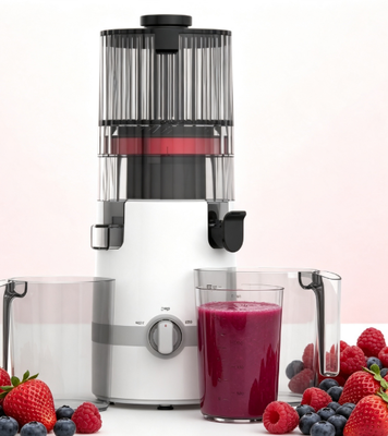 Fresh Smart HJ102B Langzame Masticating Juicer – De Vertrouwde Keuze voor Gezinsvoeding met 135 mm Trechter, 200W Koude Pers, Zelfreinigend & Veiligheidsslot Systeem