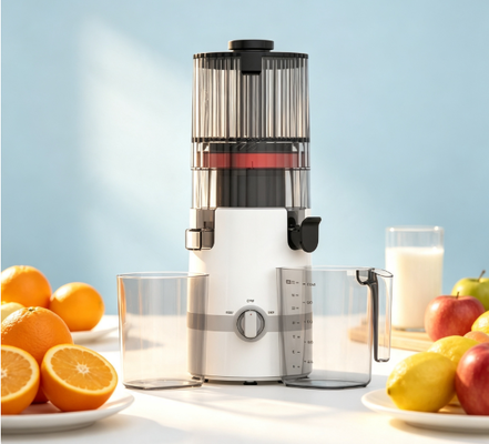 Fresh Smart HJ102B Slow Masticating Juicer – Eenvoudig, Slim & Veilig Familiejuscentreren met 135 mm chute, 200W Cold Press, Zelfreinigend & Veiligheidsslot Systeem