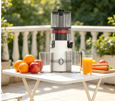 Fresh Smart HJ102B Slow Masticating Juicer De vers sap oplossing voor drukke gezinnen met 135mm chute, 200W koude pers, zelfreinigend & slim slot