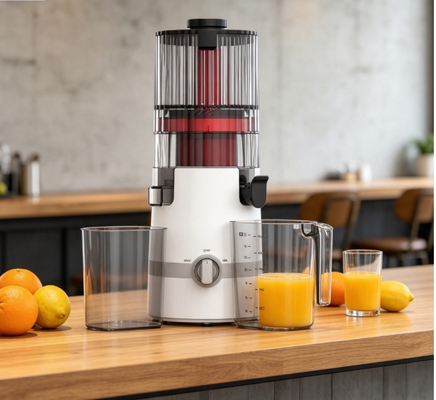 Fresh Smart HJ102B Slow Masticating Juicer – Het Genot van Vers Sap, Veilig & Simpel Gemaakt met 135mm Uitloop, 200W Cold Press, Zelfreinigend & Gezinsvergrendeling