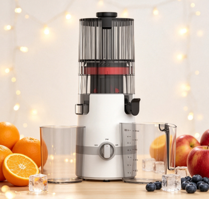 Fresh Smart HJ102B Slow Masticating Juicer – De ultieme gezinsjuicer met Smart Safety Lock, 135 mm brede invoertrechter, 200W Cold Press & zelfreinigend voor dagelijkse welzijn