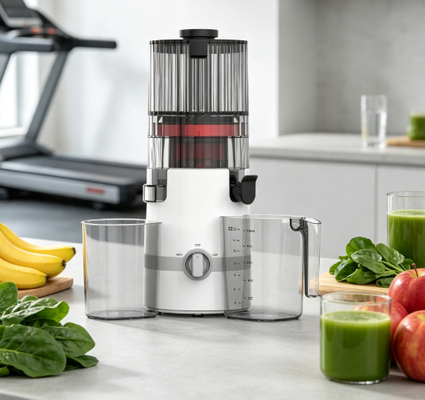 Fresh Smart HJ102B Slow Masticating Juicer – Ouder-goedgekeurde editie met Smart Lock-technologie, 135 mm brede invoertrechter, 200 W cold press motor & zelfreinigend voor zorgeloos sap maken voor het gezin