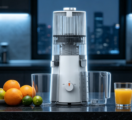 Fresh Smart HJ102A Slow Masticating Juicer – De Ultieme Whole-Fruit Extractor met 135 mm Brede Uitloop, 55 RPM Cold Press, Zelfreinigend & Maximale Sapopbrengst