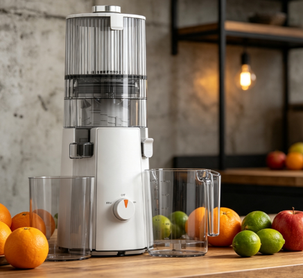 Fresh Smart HJ102A Plantaardige Lifestyle Slow Masticating Juicer – 200W Vegan-vriendelijke Extractor met 135 mm Brede Trechter, 55 RPM Cold Press Technologie voor Pure, Natuurlijke Volledige Plantaardige Voeding