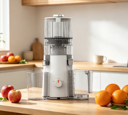 Fresh Smart HJ102A Huishoudelijke Koudpers Juicer – 55 RPM Langzame Masticating Extractor met 135 mm Brede Voergoot, BPA-vrije & Vaatwasmachinebestendige Onderdelen voor Dagelijkse Gezinsvoeding