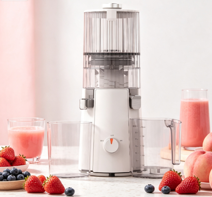 Fresh Smart HJ102A 200W Slow Masticating Juicer – 135 mm brede invoertrechter, 55 RPM Cold Press Technologie met zelfreinigende functie, BPA-vrij keukenapparaat