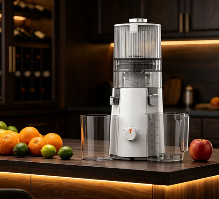 Fresh Smart HJ102A Langzaam Sapcentrifuge - Gehele Fruit & Groente Extractor met BPA-vrije Componenten, 55 RPM Koude Pers Technologie voor Maximale Voedingsstofretentie