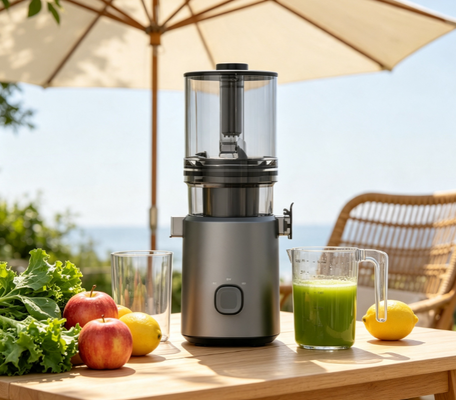 Fresh Smart HJ303 True Form Slow Masticating Juicer Fruit in Its True Form. Sap in zijn echte vorm.