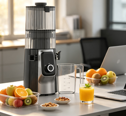 HJ102C 135mm Breedmond Filtervrije Slow Masticating Juicer, Low Noise Easy Clean Fruit Veg Juice Maker
