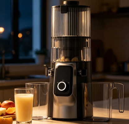 Rustige Slow Juicer HJ102C, Filterloze Fruit Feed Juice Machine met omgekeerde anti-stopfunctie