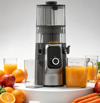 Groothandel Home Slow Juicer HJ102C, 3 afneembare onderdelen Quick Wash Wide Feed Chute Juice Maker