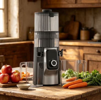 HJ102C 135mm Breedmond Filtervrije Slow Masticating Juicer, Low Noise Easy Clean Fruit Veg Juice Maker