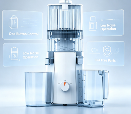 HJ102A Klassieke Langzame Masticating Juicer – 135 mm Brede Invoer, 200W Motor, 1000 ml Sapbeker, BPA-Vrij